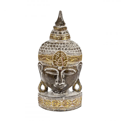 Cap Buddha pe suport, maro vintage - gold, 50 cm